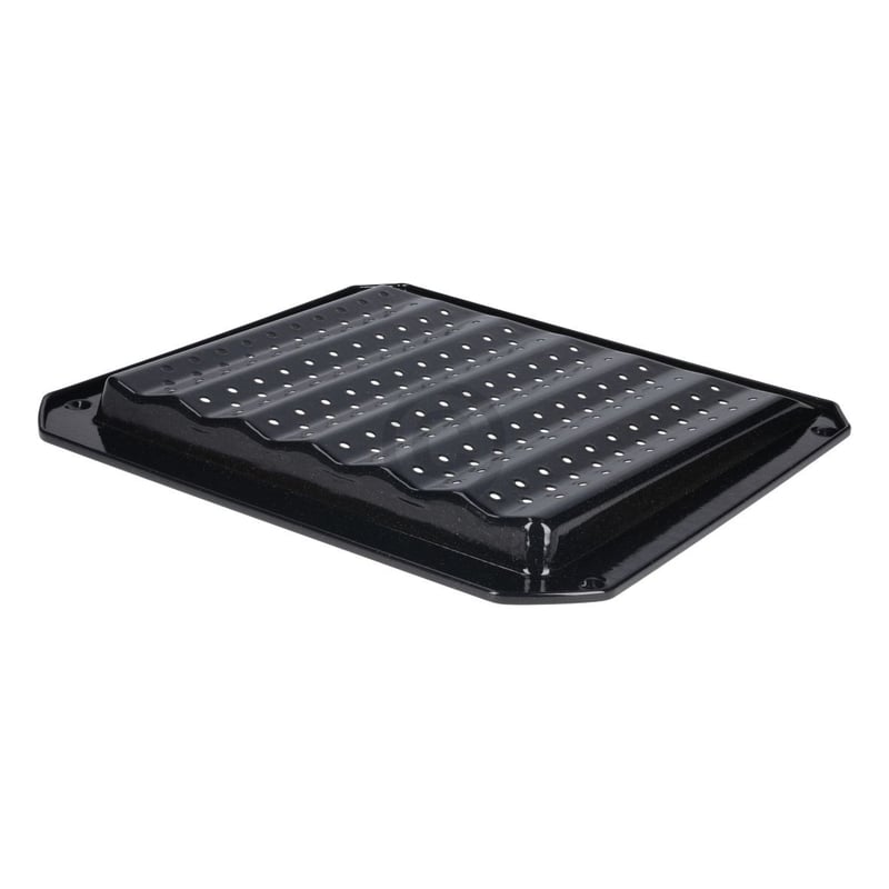 Grillblech Grillschale Ofenblech 380x330mm 30mm hoch emailliert mit Lochung