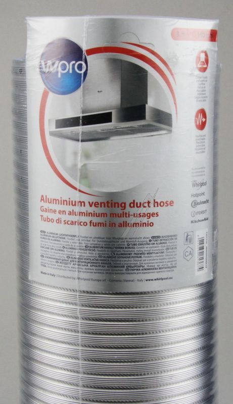 Alu-Abluftschlauch für Ofen Whirlpool/Indesit 484000008638 Durchmesser 150mm, Länge 3m