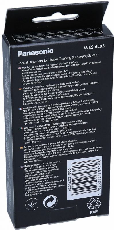 Spezialreiniger für Rasierer Panasonic WES4L03803 Reinigungssystem 3x15ml