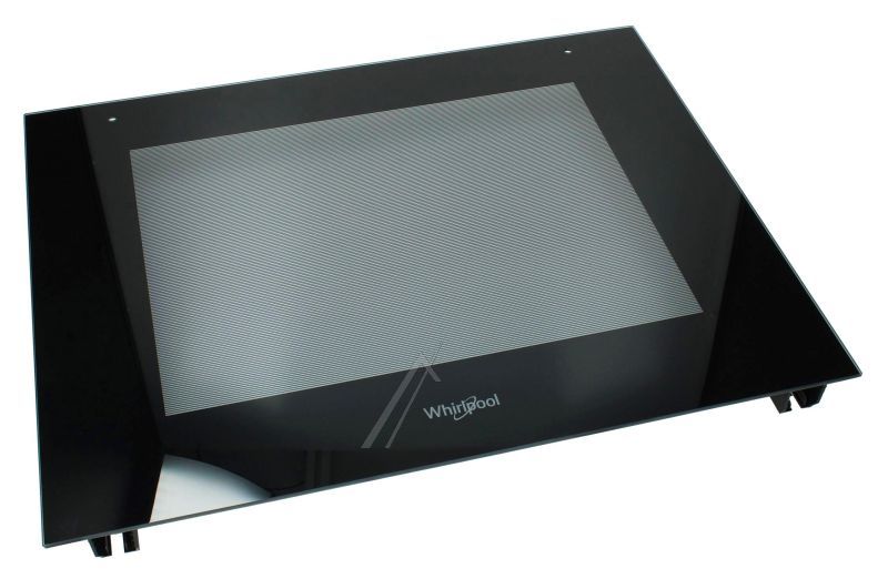 Backofentürscheibe für Ofen Whirlpool Indesit 488000853649 schwarz, Glas