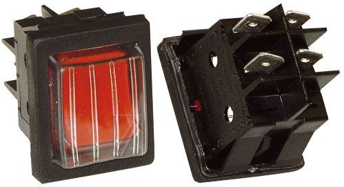 Kippschalter rot für Kühlschrank Com [Hersteller-Artikelnummer] 2-polig 4-Kontakte