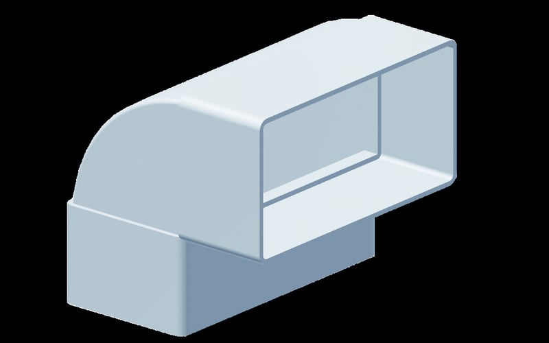 Flachkanal Winkel 90° Meltem 200247 M-WRG-FK-W für Wohnraumlüfter MELTEM