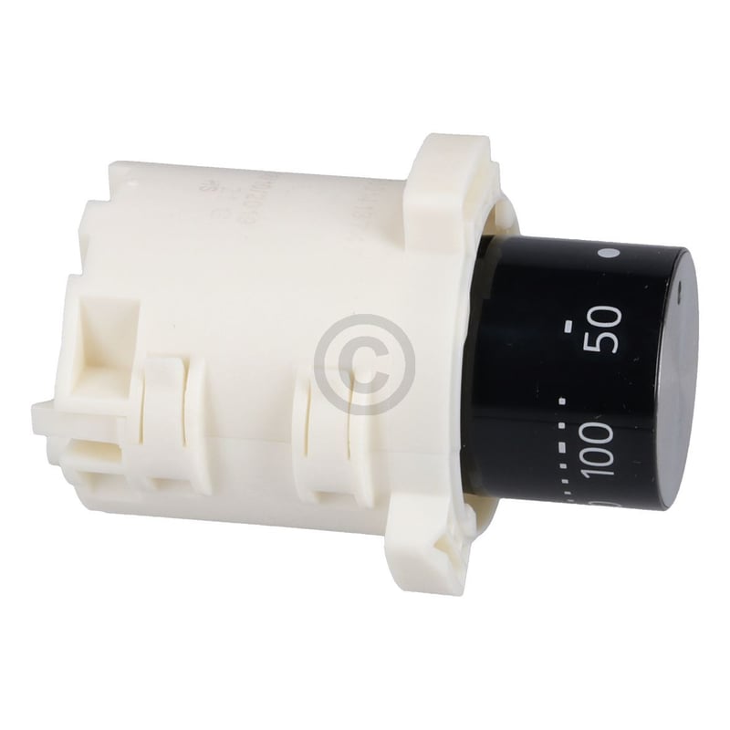 Drehgriff-Temperatur rund, versenkbar, schwarz, unbeleuchtet,Bedruckung: hellgrau 10010659