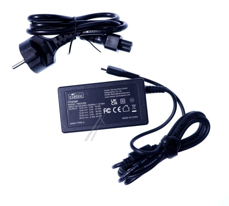 45W USB-C Netzteil für Bosch Waschmaschine Classic PSE50386EU USB-PD, Tischladegerät