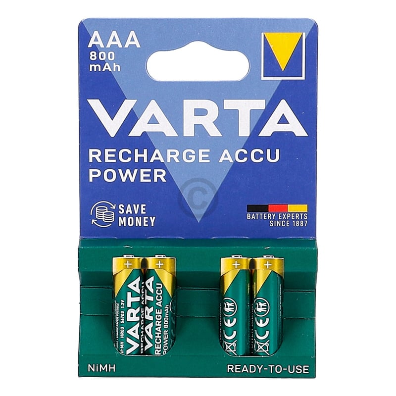Varta AAA Micro Akku 800mAh für Ofen 56703101404 Ready2Use