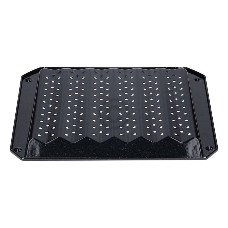 Grillblech Grillschale Ofenblech 380x330mm 30mm hoch emailliert mit Lochung