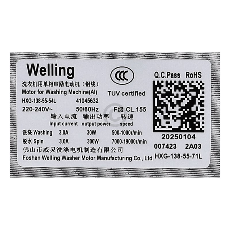 Waschmaschinenmotor Candy Hoover 41045632 Kollektormotor