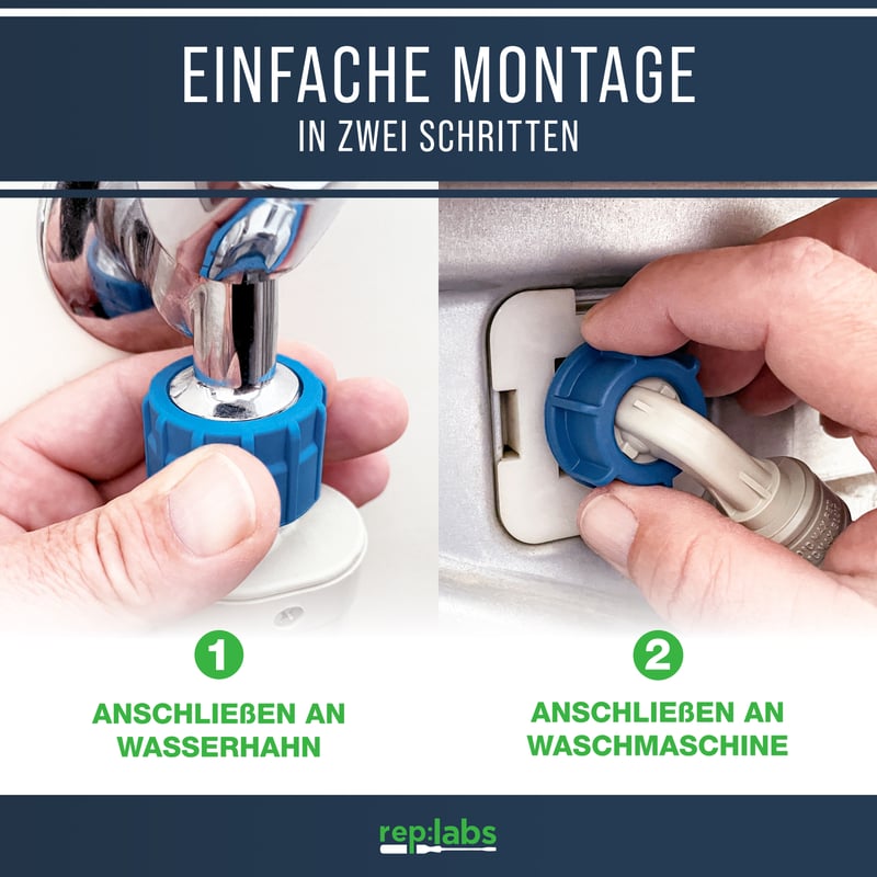 Zulaufschlauch Aquastopschlauch 2,0m - Universaler Sicherheitsschlauch für Waschmaschine und Geschirrspüler bis 90°C 