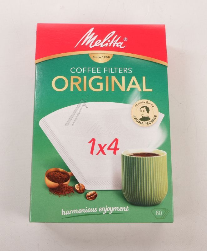 Kaffeefilter 1x4 für Kaffeemaschine Melitta 94641 weiß, 80 Stück