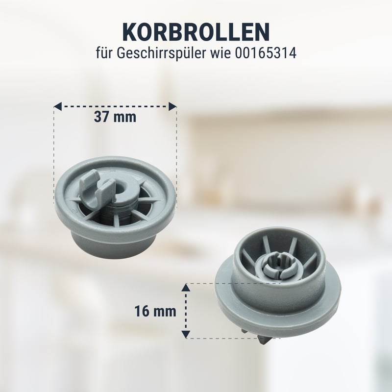 8 x Korbrollen Korbrollenset Spülmaschinen für Bosch  00165314 165314