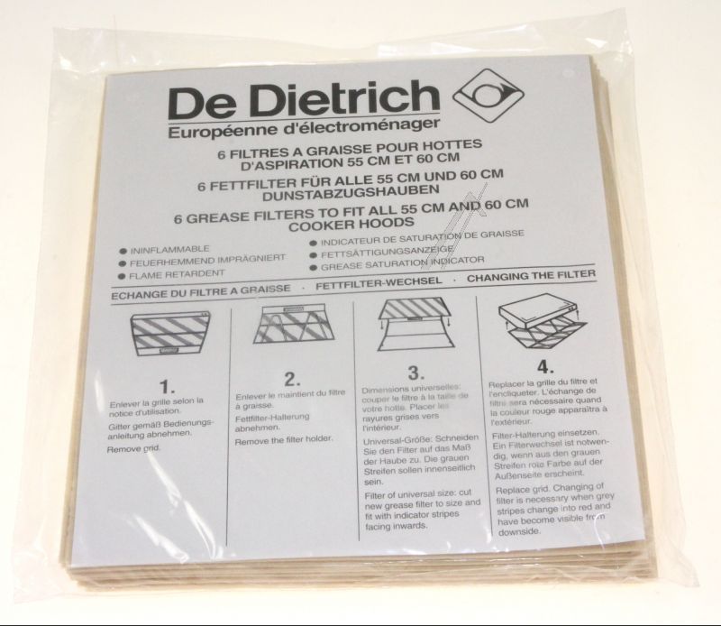 Fettfilter für Brandt Ofen 94X2874 5-teilig