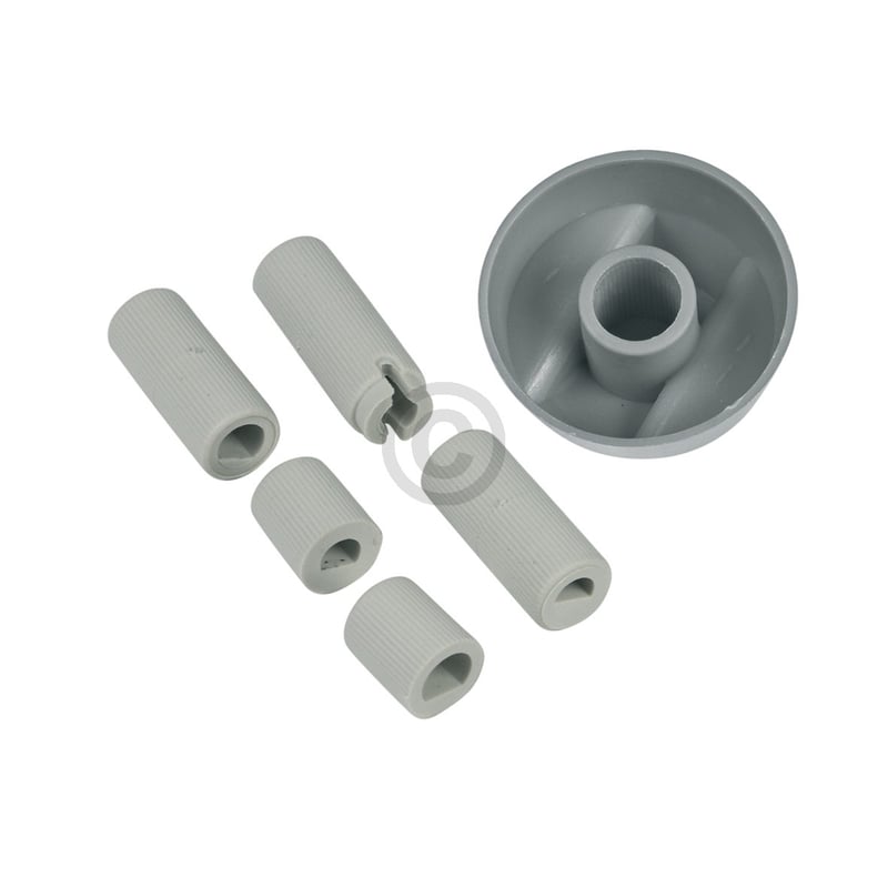 Knebel 43mmØ silbern mit Adaptern universal für alle Marken Backofen Herd Heizgerät