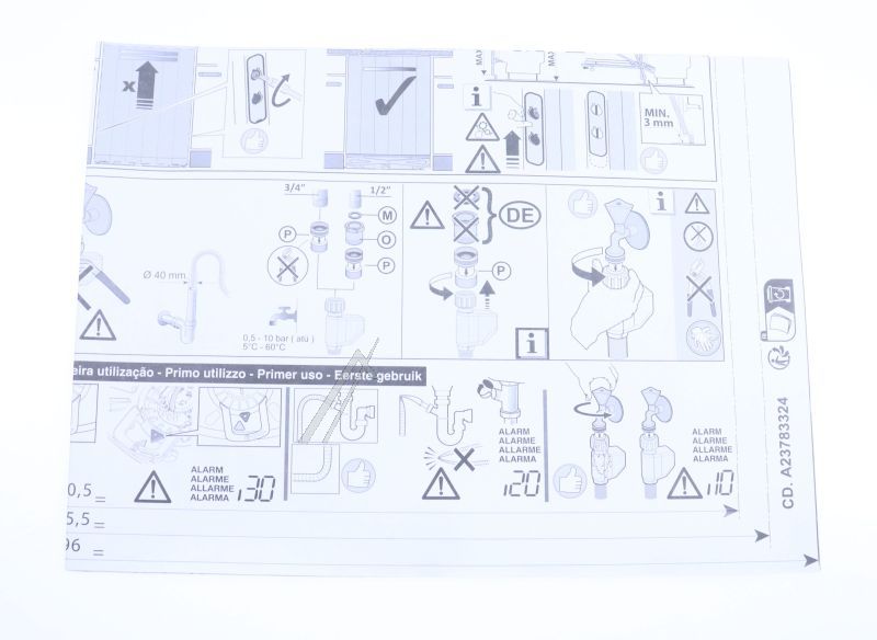 Schablone für Geschirrspüler AEG 140237833243 Template S-D
