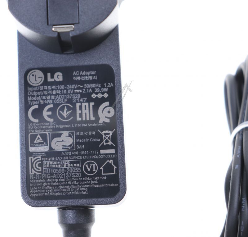 Adapter für Fernseher LG EAY65895713 Anschluss, Strom