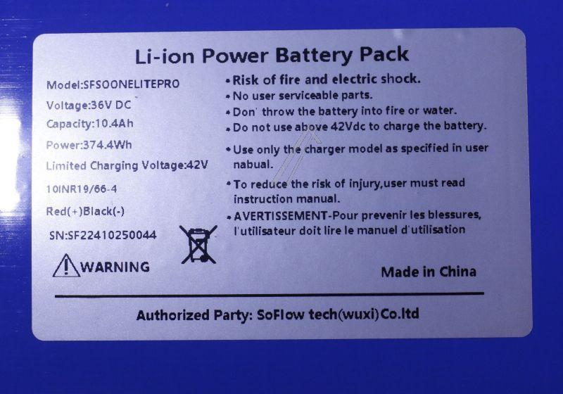 Akku SoFlow 800.526.06 36V 10.4Ah für E-Scooter SO ONE LITE PRO