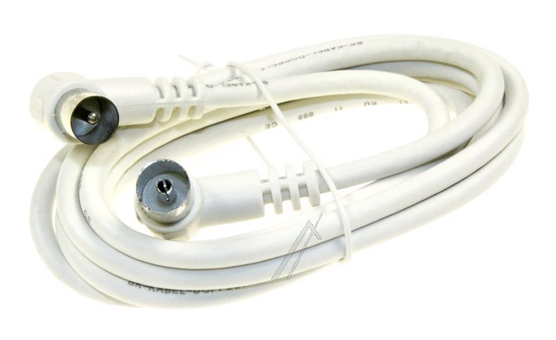 Antennenkabel für Waschmaschine Com Koaxial 1,5m weiß Winkelstecker