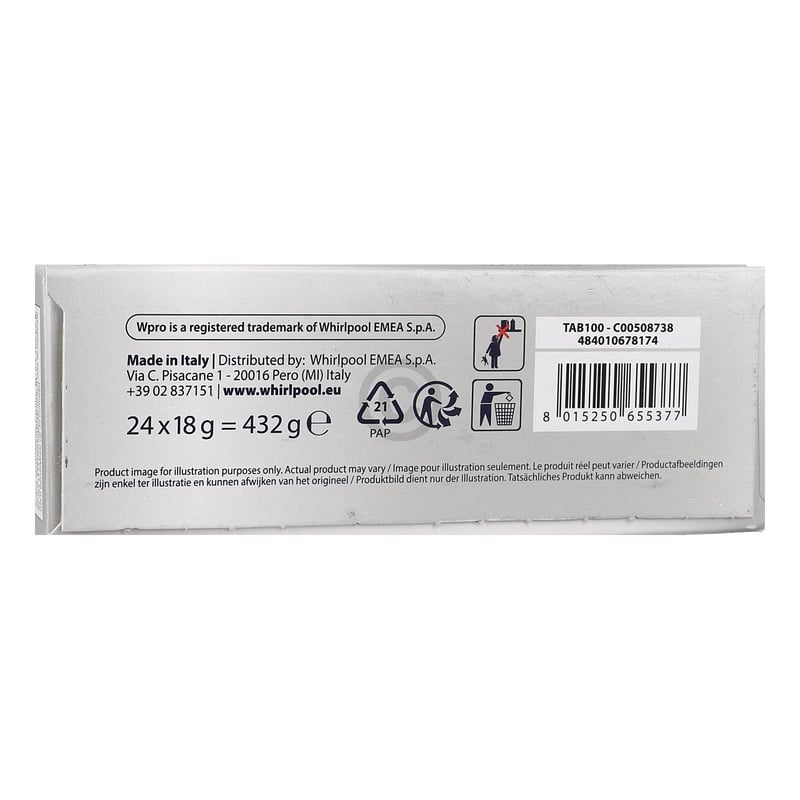 Spülmaschinen-Reiniger Tabs Wpro TAB300 484010678174 24Stk
