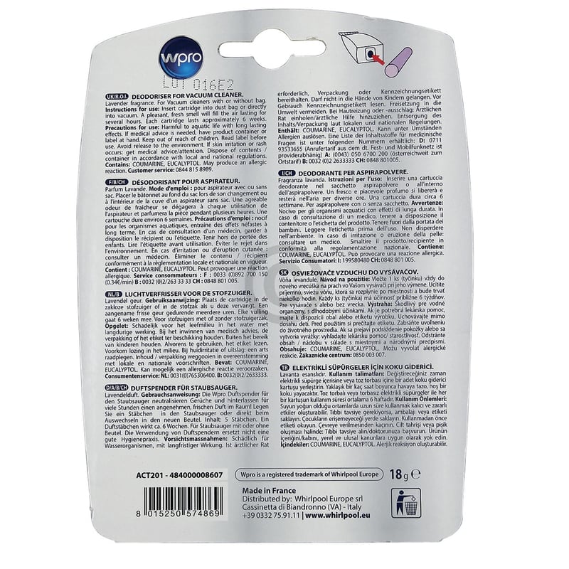 Duftstäbchen Wpro ACT201 484000008607 für Staubsauger