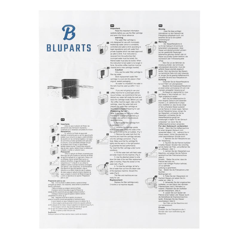 Wasserfilterpassend für Philips 421946039401  BLUPARTS - KOMPATIBEL 10102150