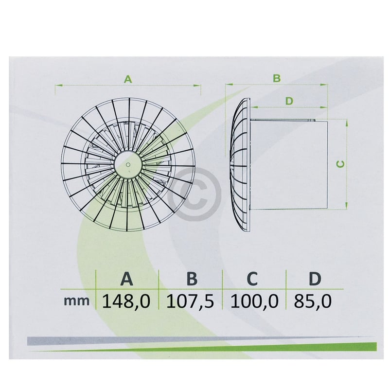 Wohnraumventilator 100erR weiß mit Kugellager Timer für Decke Bad Toilette etc