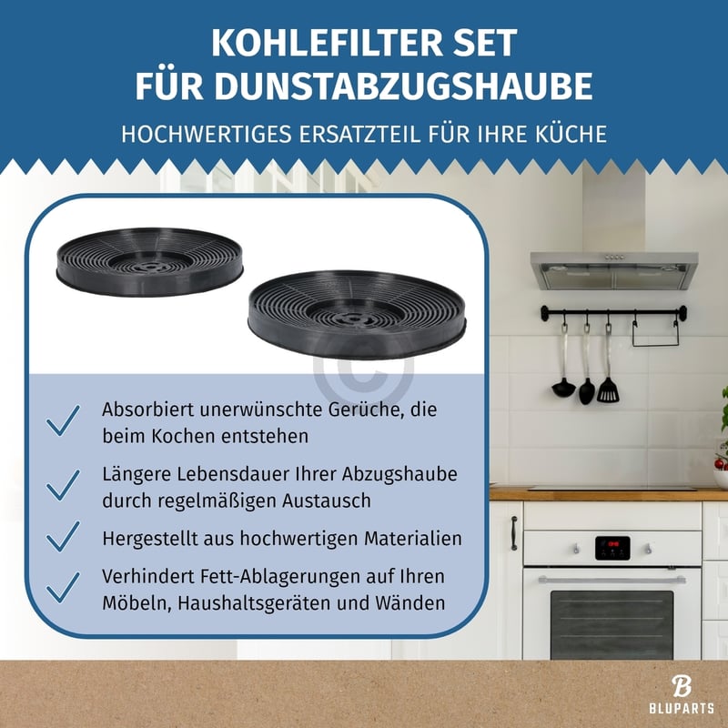 Kohlefilter Set 175mmØ passend für respekta MIZ0031 BLUPARTS in