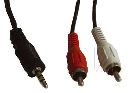 Audio Video Verbindungskabel für Waschmaschine Com 3,5mm Klinke 2x Cinch 10m Schwarz Stereo