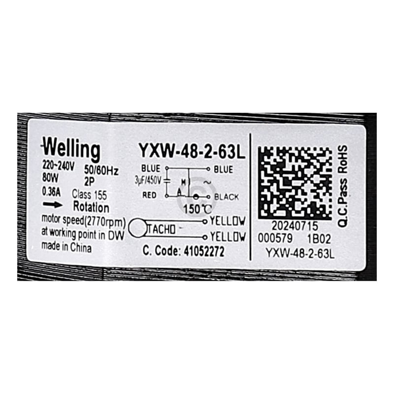 Yxw-48-2-63l-Pumpe für Candy Geschirrspüler 41052272 Motorpumpe