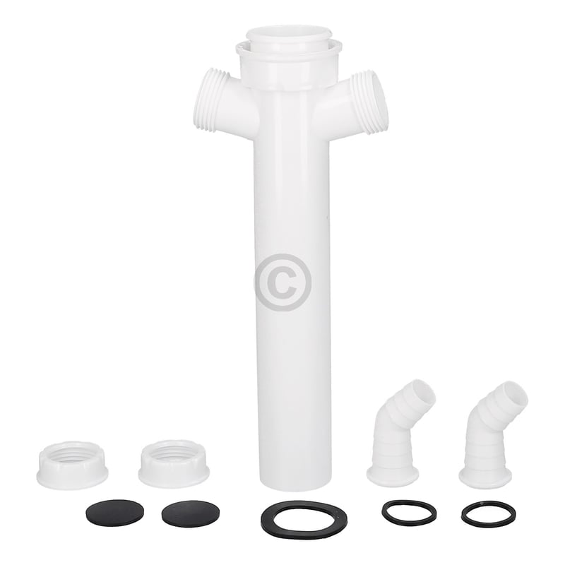 Verstellrohr 1 1/2"x40mmØ mit 2 Geräteanschlüssen für Spülbeckensiphon 98837148