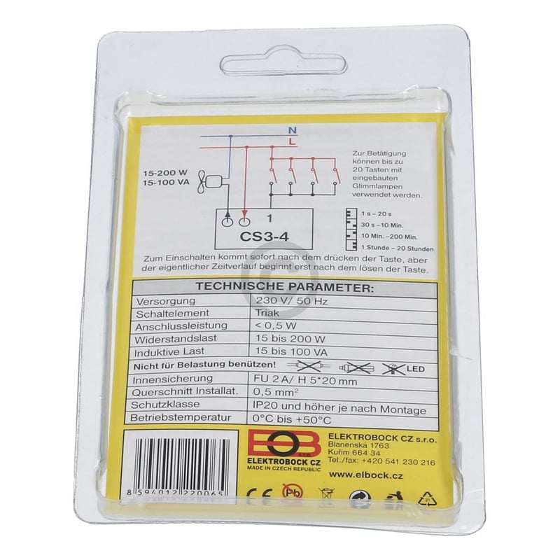 Zeitschalter Nachlaufrelais CS3-4 Unterputz für Badventilator oder als