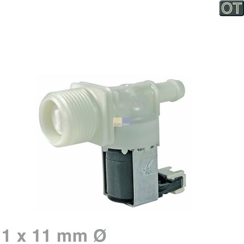 Magnetventil 1-fach 180° 11,0mmØ 480140102032 Bauknecht, Whirlpool, Ikea