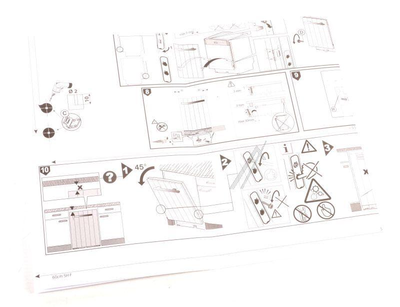 Schablone Einbau für Geschirrspüler Electrolux Aeg 140035669583 Einbauhilfe