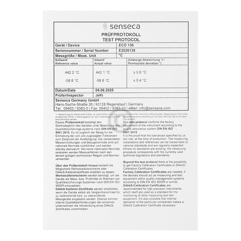 Sekunden-Thermometer senseca ECO 130-GTF300 487051 mit Drahtfühler GTF300
