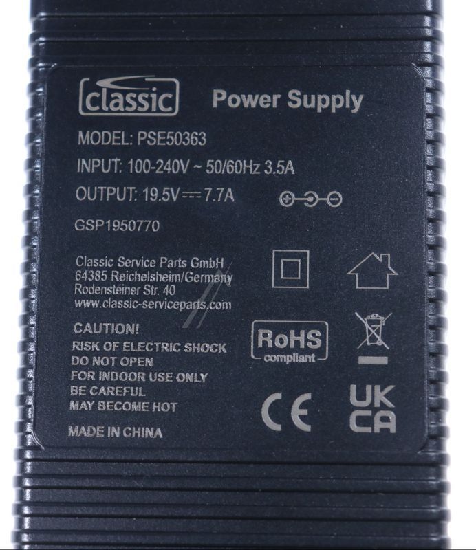 150W Netzteil für Waschmaschine Classic PSE50363EU mit Kabel