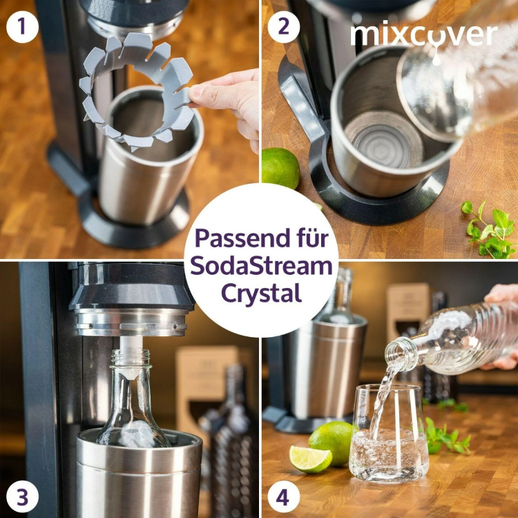 Elegante Glasflasche (transparent) für den SodaStream Crystal 2.0