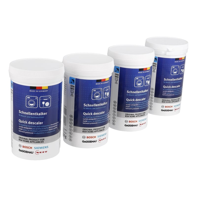 Schnellentkalker Set Bosch 00312523 für Waschmaschine Geschirrspüler 4x250g