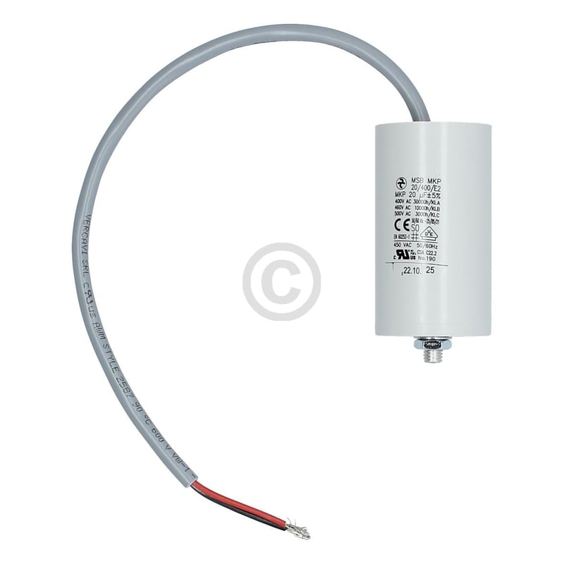 Kondensator 20µF 400V HYDRA MSB MKP 20/400/E2 UI mit Anschlusskabel