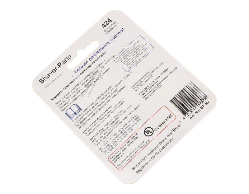 Braun Kombipack 424 Rasierer Scherfolie, Klingenblock