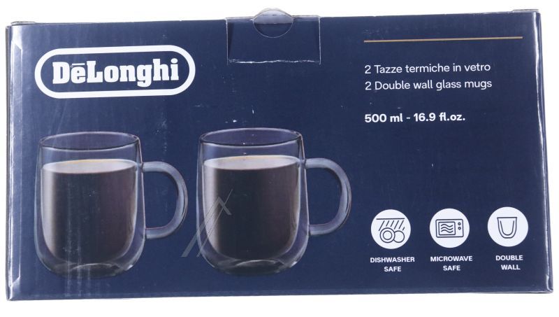 Glasbecher-Set für DeLonghi Kaffeemaschine AS00006566 500ml, 2 Stück