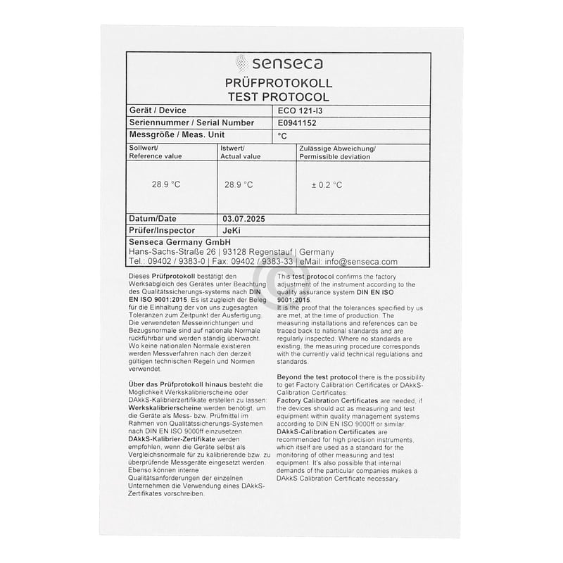 Eco121-I3 Alarmthermometer mit Einstechfühler SENSECA 486751 SENSECA
