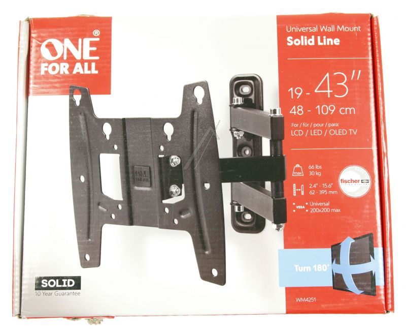 Wandhalterung für Fernsehen One for all WM4251 19"-43", neigbar, schwenkbar