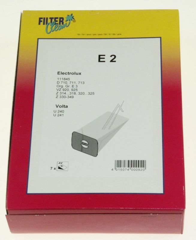 FilterClean Staubsaugerbeutel 000125K 7 Stück, 2-lagig