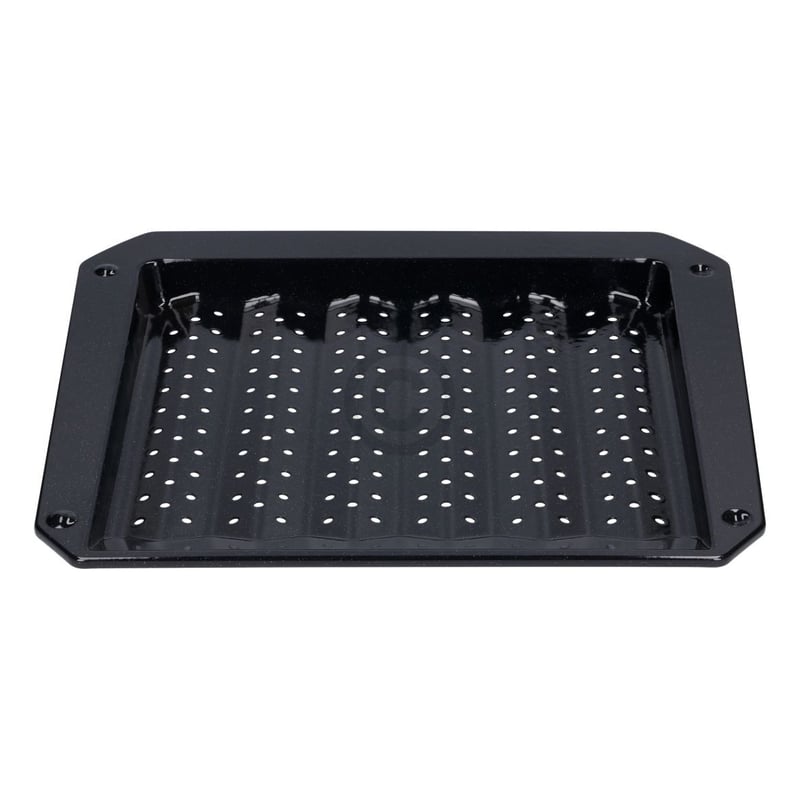 Grillblech Grillschale Ofenblech 380x330mm 30mm hoch emailliert mit Lochung