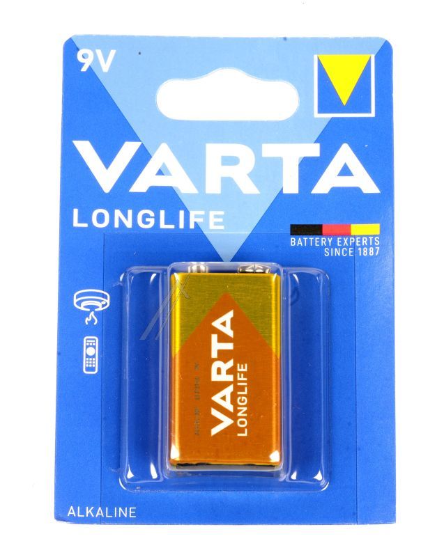 VARTA 9V-Blockbatterie Longlife für Mikrowelle 4122101411 Alkaline-Batterie