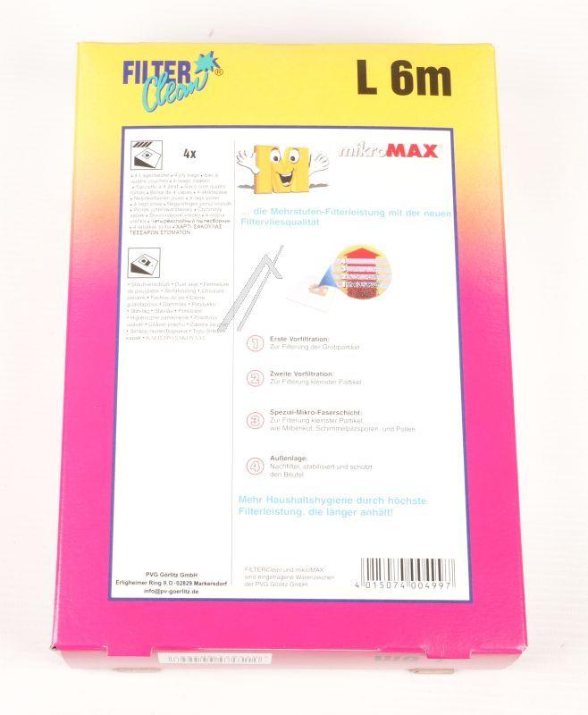 Staubbeutel für Staubsauger Filterclean FL0012K 4+2er Pack