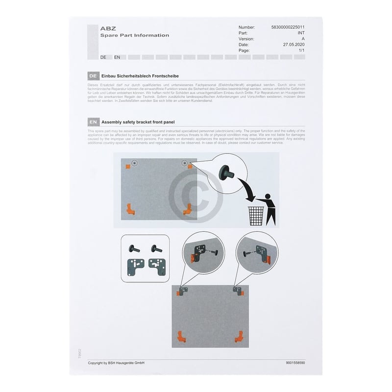 Außenfenster für Türe BOSCH 00776030 in Backofen