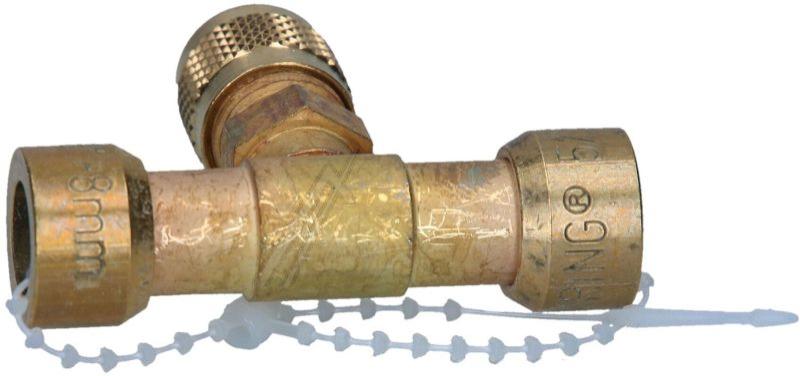Messingkupplung mit Schrader-Ventil Typ 00 für Waschmaschine Lokring L13000778 Abluftrohr, Anschluss
