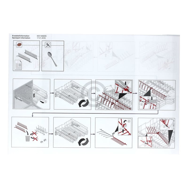 Einsatz silber, Klappstachelreihe Oberkorb, vorne 12005568