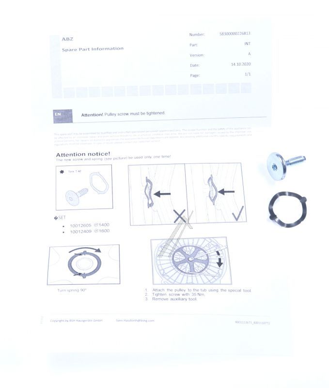 Feder für Bosch-Befestigung 10012605 Halteelement