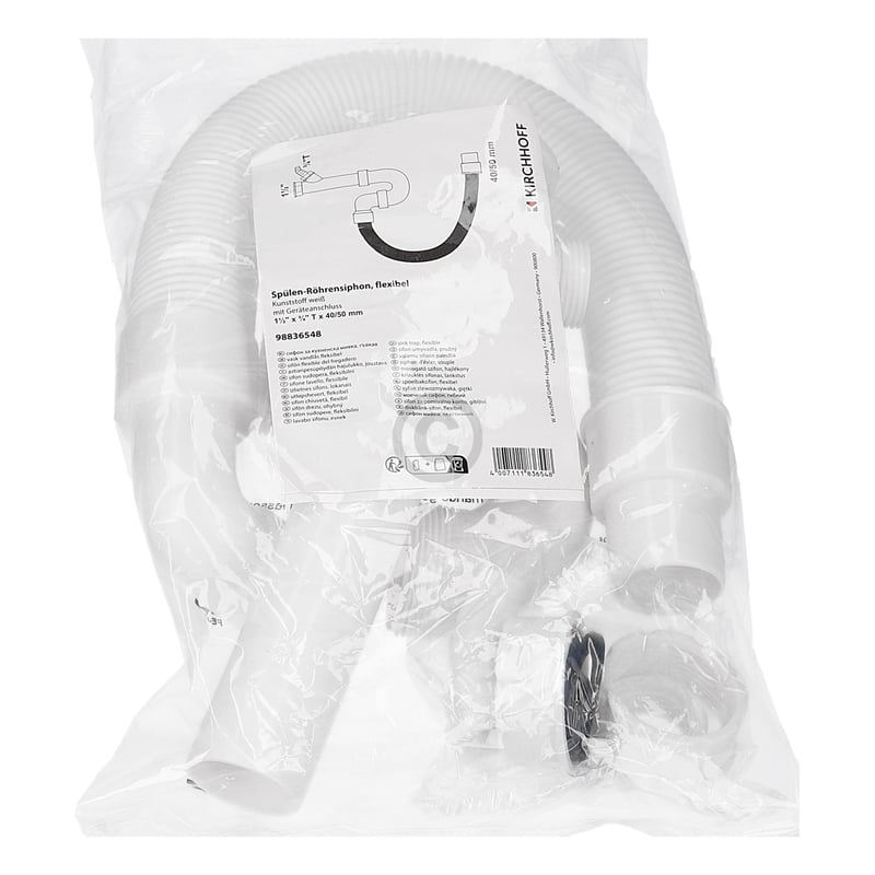 Siphon 1 1/2"x40/50mm flexibel mit 3/4" Geräteanschluss KIRCHHOFF 98836548