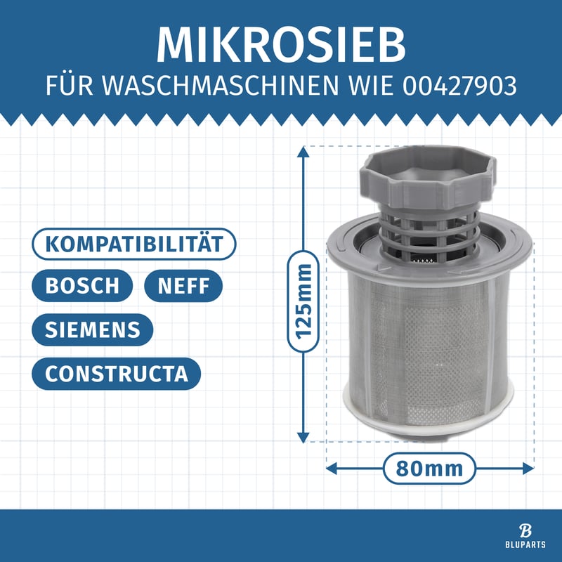 Set Grob, Fein und Mikrosieb Geschirrspüler wie 00427903